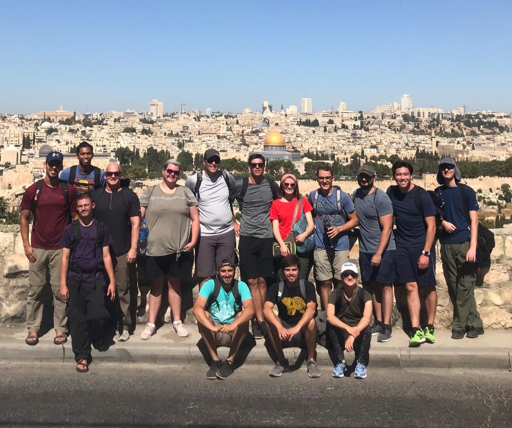 Group photo of a student trip to Israel